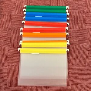 Set of 10 Colorful Hanging File letter size plastic Folders